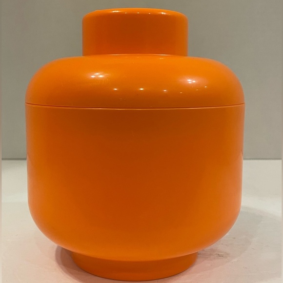 Lego Pumpkin Head Jack-o-lantern Orange Storage Container Small - Picture 3 of 9